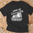Reading Books Is Life Important Dinosaur Book T-Shirt Gifts for Old Men