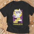 Reading Cat Cat Cat Reading Worm Books Cat Friend Gift For Men Women T-Shirt Gifts for Old Men