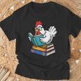 Reading Chicken Bookworm Cute Chicken With Glasses Books T-Shirt Gifts for Old Men