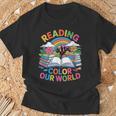 Reading Colors Our World Rainbow Books Kids T-Shirt Gifts for Old Men