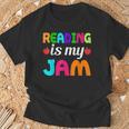 Reading Is My Jam Bookworm Books Teacher Bibliophile Men Women Kids T-Shirt Gifts for Old Men