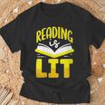 Reading Is Lit Bookworm Book Reading T-Shirt Gifts for Old Men Reading Is Lit Bookworm Book Reading T-Shirt Gifts for Old Men