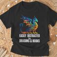 Reading Lover Easily Distracted By Dragons And Books Dragon T-Shirt Gifts for Old Men