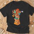 Reading Octopus Tea Coffee Book Lover Bookworm Reader T-Shirt Gifts for Old Men