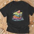 Reading Watercolor Books Love Books Girls T-Shirt Gifts for Old Men