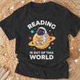 Reading Is Out Of This World Astronaut Book Lover T-Shirt Gifts for Old Men