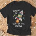 Reading Is Out Of This World Book Rocket Space Teacher T-Shirt Gifts for Old Men