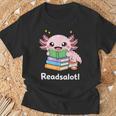 Readsalotl Axolotl Book Reading T-Shirt Gifts for Old Men