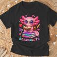 Readsolotl Axolotl Reading Book Lover Teacher Kids T-Shirt Gifts for Old Men
