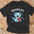 Readsolotl Cute Axolotl Read Book Ambystoma Mexicanum Kids T-Shirt Gifts for Old Men