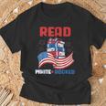 Red And Booked 4th Of July Patriotic Book Lover Art T-Shirt Gifts for Old Men