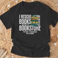 I Rescue Books Trapped Bookstore Book Reader Bookworm T-Shirt Gifts for Old Men