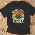 Retro Floral Homeschool Mama Wildflower Book Stack Aesthetic T-Shirt Gifts for Old Men
