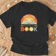 Retro Open Book Rainbow Reading Graphic T-Shirt Gifts for Old Men