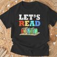 Retro Reading Teacher Book Lover Let's Read T-Shirt Gifts for Old Men