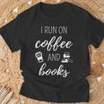 I Run On Coffee And Books Cool Quote For Bookworms T-Shirt Gifts for Old Men