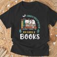 Saying About Books Easily Distracted By Cats And Books T-Shirt Gifts for Old Men