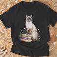 Siamese Cat Meezer Bookworm Flowers Book Reading Books T-Shirt Gifts for Old Men Siamese Cat Meezer Bookworm Flowers Book Reading Books T-Shirt Gifts for Old Men
