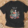 Skeleton Read In Peace Books And Plants Lover Bookworm T-Shirt Gifts for Old Men