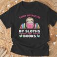 Sloths And Books Saying With Book And Sloth T-Shirt Gifts for Old Men