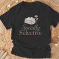 Socially Selective Shirt Subtle Introvert Book Lover T-Shirt Gifts for Old Men