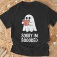 Sorry Im Boooked Reading Ghost Book Meme T-Shirt Gifts for Old Men