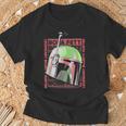 Star Wars The Book Of Boba Fett Helmet Text Stack T-Shirt Gifts for Old Men