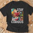 Stay Curious Monkey Reading Book Lover Bookworm T-Shirt Gifts for Old Men Stay Curious Monkey Reading Book Lover Bookworm T-Shirt Gifts for Old Men