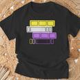 Threadless Grey Sky Chai Nonbinary Pride Book Stack Graphic T-Shirt Gifts for Old Men
