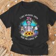 Tie-Dye Messy Bun Skull I Like My Books Spicy & My Coffee T-Shirt Gifts for Old Men