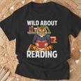 Tiger Reading Book Wearing Glasses Library Animal T-Shirt Gifts for Old Men