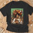 History Month Black Afro Girl Women Book Lovers Floral T-Shirt Gifts for Old Men