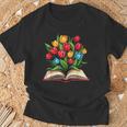 Tulips Flowers Book Floral T-Shirt Gifts for Old Men Tulips Flowers Book Floral T-Shirt Gifts for Old Men