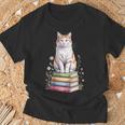 Turkish Van Bookworm Flowers Book Reading Books T-Shirt Gifts for Old Men