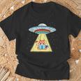 Ufo Abduction Red Panda Reading Book T-Shirt Gifts for Old Men