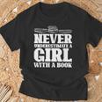 Never Underestimate a Girl With a Book Aesthetic Graphic T-Shirt Gifts for Old Men Never Underestimate a Girl With a Book Aesthetic Graphic T-Shirt Gifts for Old Men