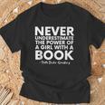 Never Underestimate The Power Of A Girl With A Book RGB T-Shirt Gifts for Old Men