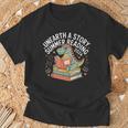 Unearth A Story Summer Reading 2026 Dinosaur Books T-Shirt Gifts for Old Men