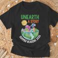 Unearth A Story Summer Reading Program 2026 Animals Book T-Shirt Gifts for Old Men