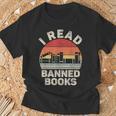 Vintage Retro I Read Banned Books T-Shirt Gifts for Old Men