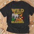 Wild About Reading Back To School Teacher Books Read T-Shirt Gifts for Old Men
