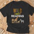 Wild About Reading Books Zoo Animals Love Book Reading T-Shirt Gifts for Old Men