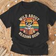 Wild About Reading Bruh Cool Leopard Animal Cheetah Book T-Shirt Gifts for Old Men