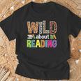 Wild About Reading Library Day Reading Books & Bookworm T-Shirt Gifts for Old Men