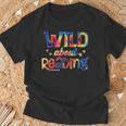 Wild About Reading Tie Dye Reading Books T-Shirt Gifts for Old Men