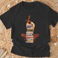 Woman And Books Stack Afro Girl Book Lover T-Shirt Gifts for Old Men