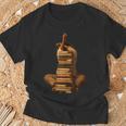Woman Reading Book Stack Afro Girl Book Melanin Reader T-Shirt Gifts for Old Men