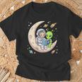 Women's Astronaut Reading Book With Alien Moon Space Astronomy T-Shirt Gifts for Old Men Women's Astronaut Reading Book With Alien Moon Space Astronomy T-Shirt Gifts for Old Men
