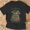 Women's I'm Not A Bookworm I'm A Book Dragon Literary Dragon Reader T-Shirt Gifts for Old Men