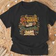 Women's Protein And Proverbs Protein Workout Book Lover Retro T-Shirt Gifts for Old Men